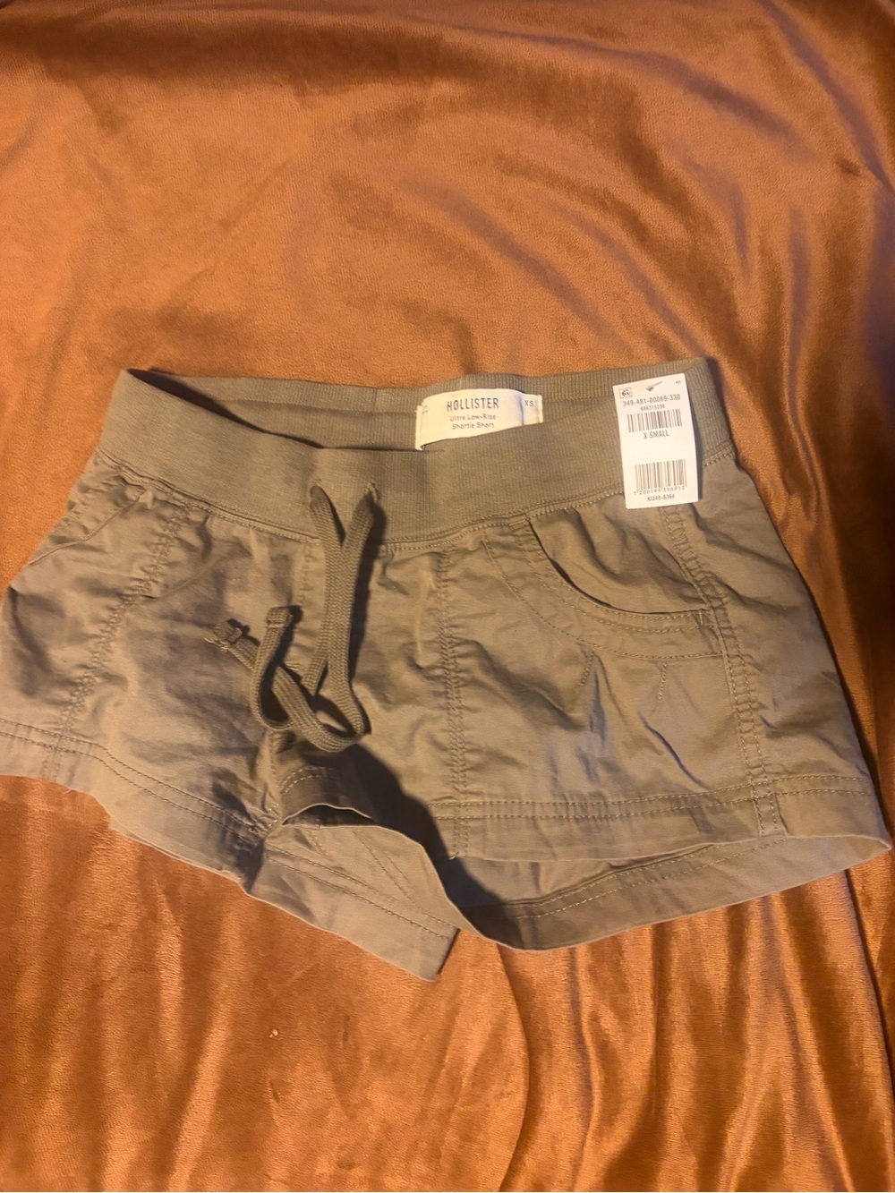 Hollister Olive Drawstring Casual Women's Athletic Shorts
